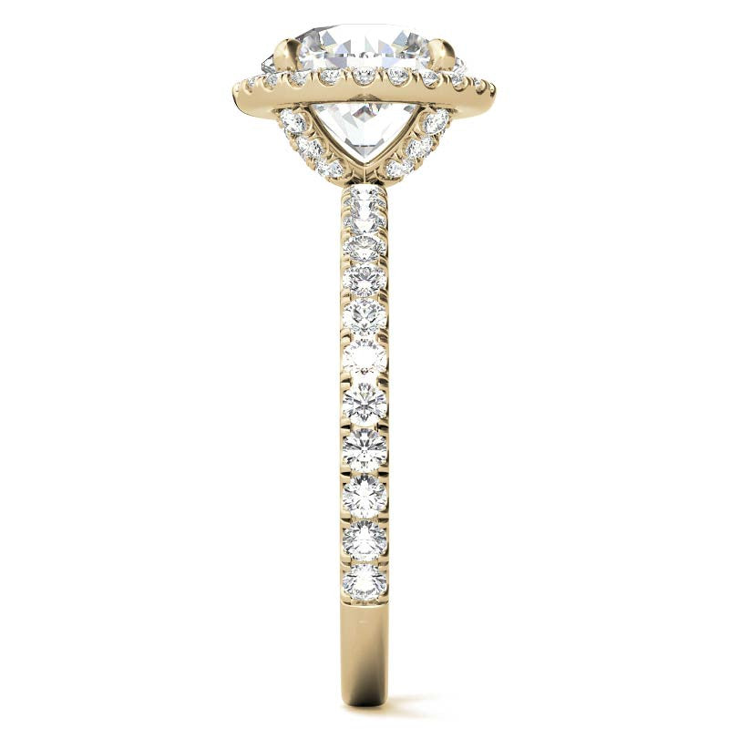 Petite Round Moissanite Halo Engagement Ring