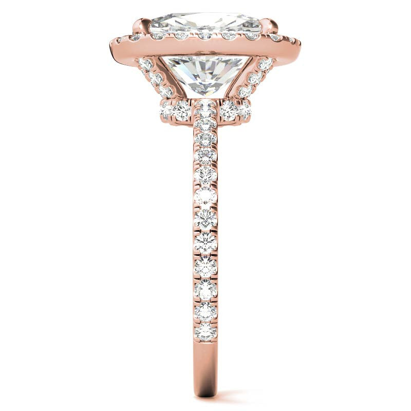 Rectangular Cushion Moissanite Halo Engagement Ring