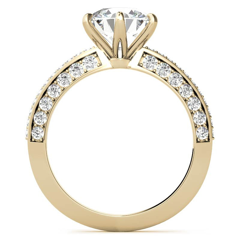 Round Brilliant Moissanite Knife Edge Engagement Ring