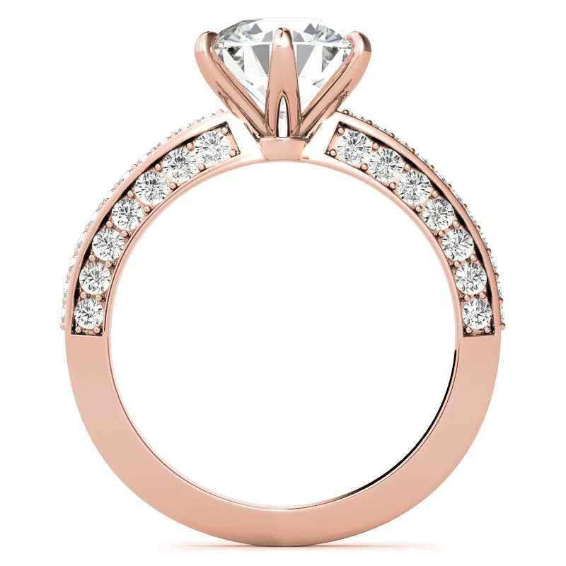 Round Brilliant Moissanite Knife Edge Engagement Ring
