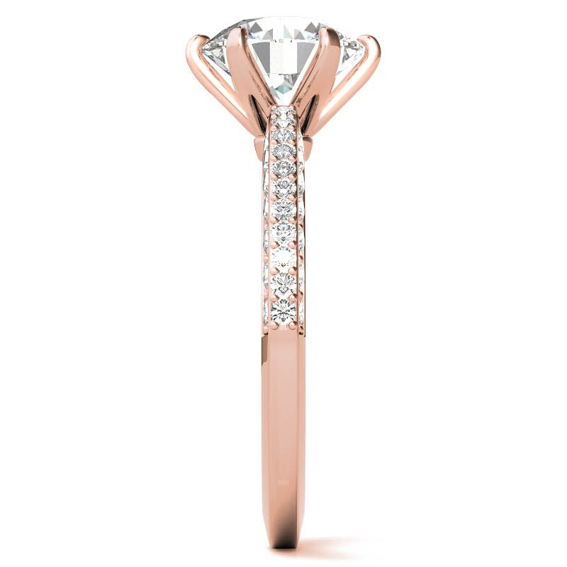 Round Brilliant Moissanite Knife Edge Engagement Ring