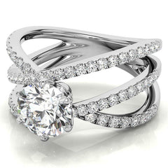 Round Brilliant Moissanite Multi-Band Engagement Ring