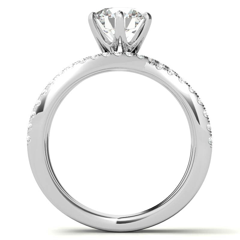 Round Brilliant Moissanite Multi-Band Engagement Ring
