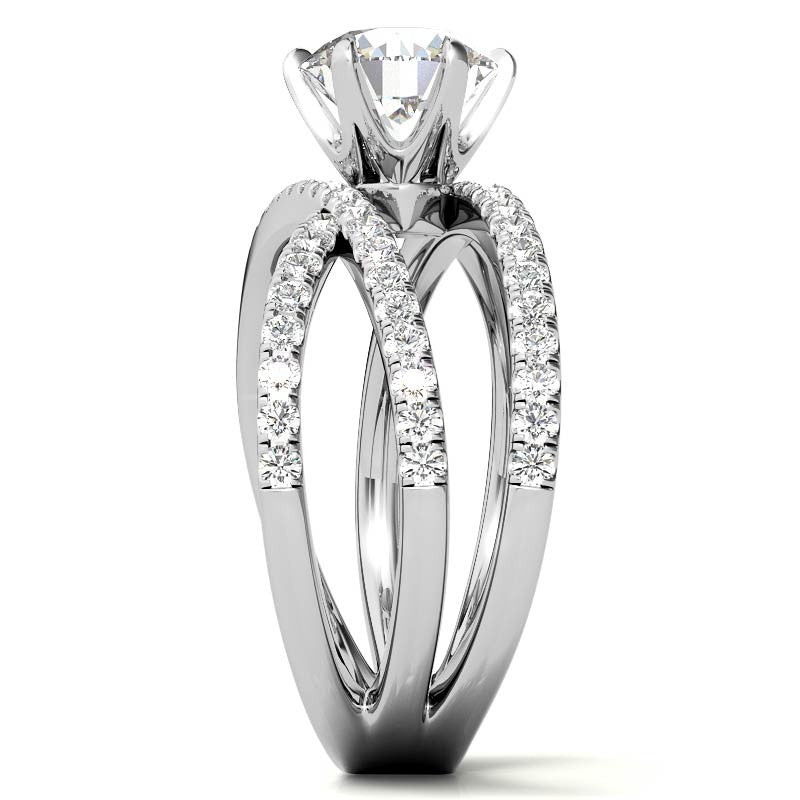 Round Brilliant Moissanite Multi-Band Engagement Ring