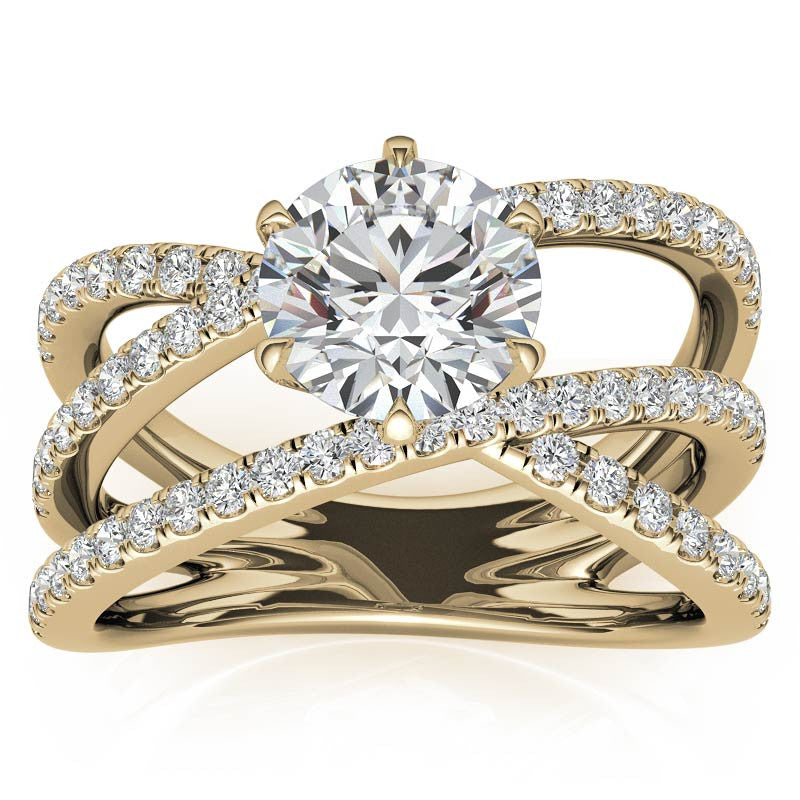 Round Brilliant Moissanite Multi-Band Engagement Ring