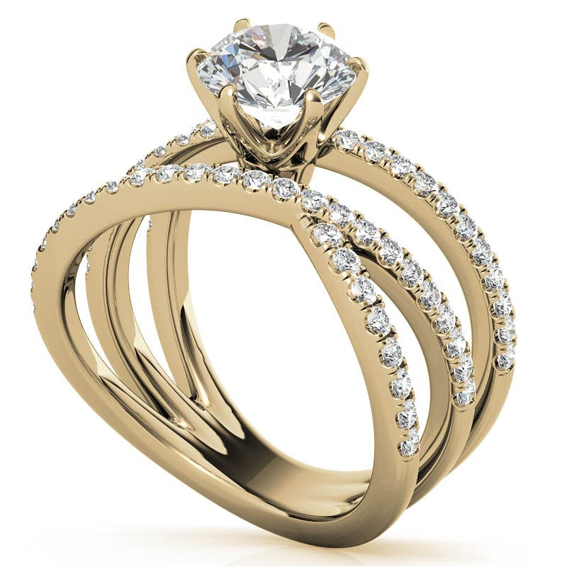 Round Brilliant Moissanite Multi-Band Engagement Ring