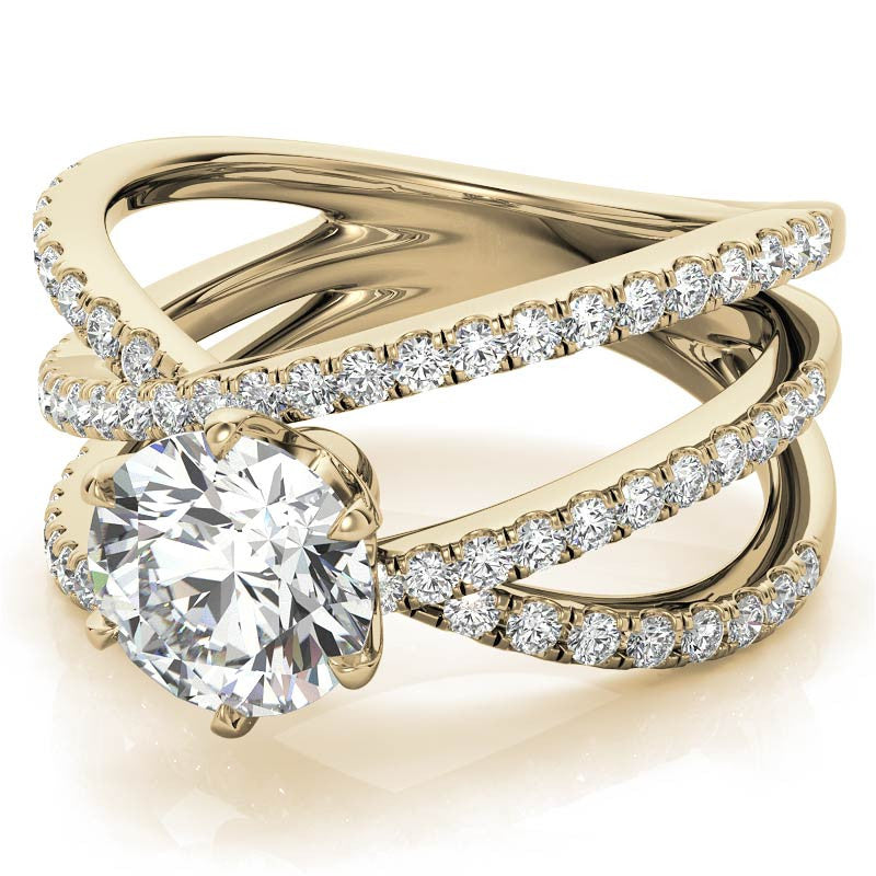 Round Brilliant Moissanite Multi-Band Engagement Ring