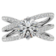 Round Brilliant Moissanite Multi-Band Engagement Ring