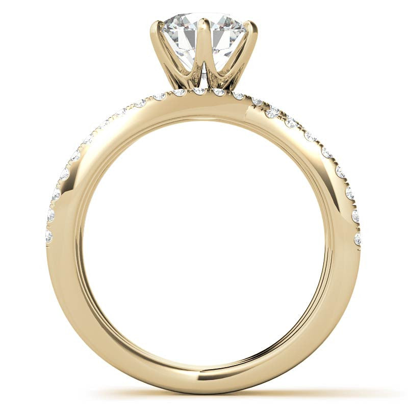 Round Brilliant Moissanite Multi-Band Engagement Ring