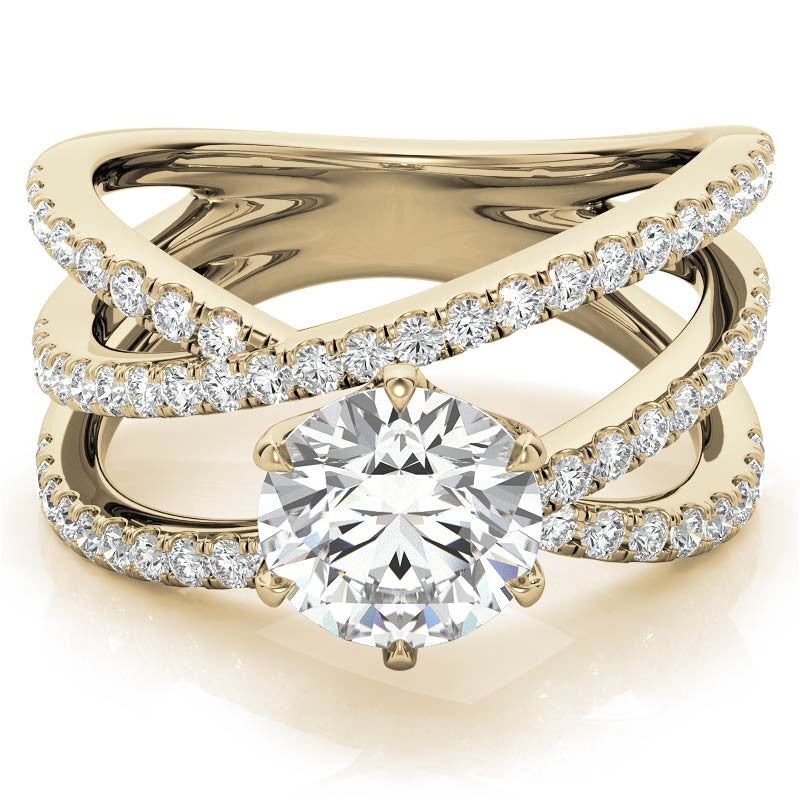 Round Brilliant Moissanite Multi-Band Engagement Ring