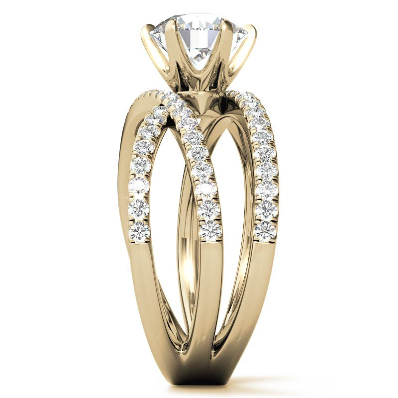 Round Brilliant Moissanite Multi-Band Engagement Ring