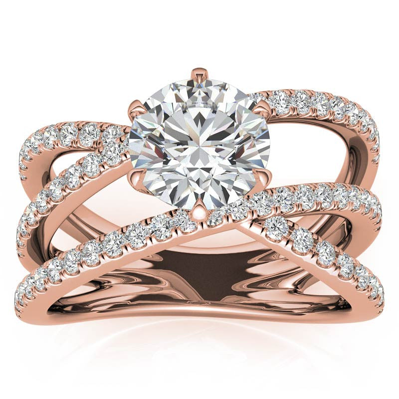 Round Brilliant Moissanite Multi-Band Engagement Ring