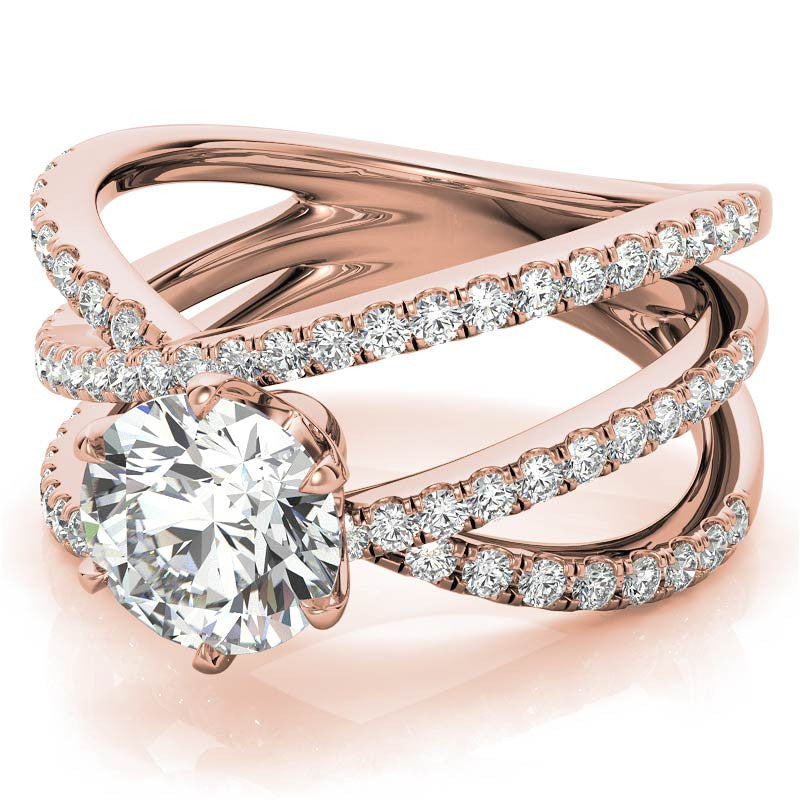 Round Brilliant Moissanite Multi-Band Engagement Ring