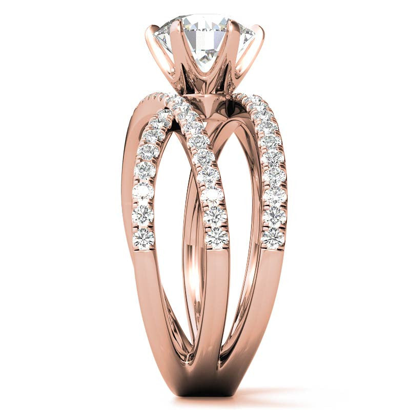 Round Brilliant Moissanite Multi-Band Engagement Ring