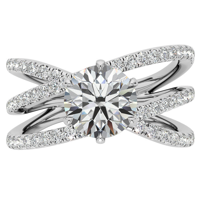 Round Brilliant Moissanite Multi-Band Engagement Ring