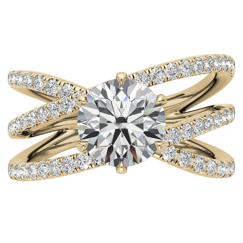 Round Brilliant Moissanite Multi-Band Engagement Ring