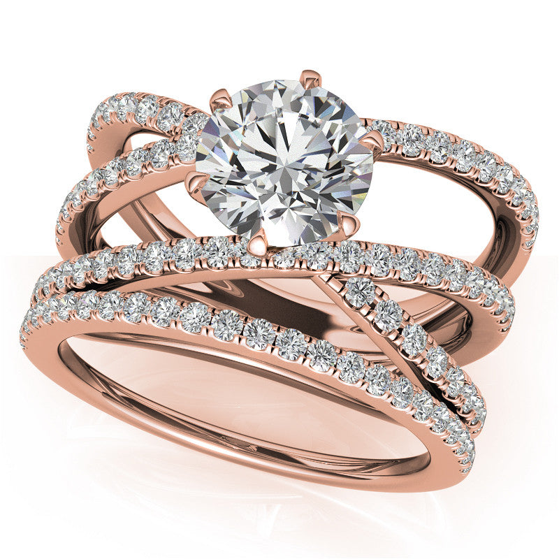 Round Brilliant Moissanite Multi-Band Engagement Ring