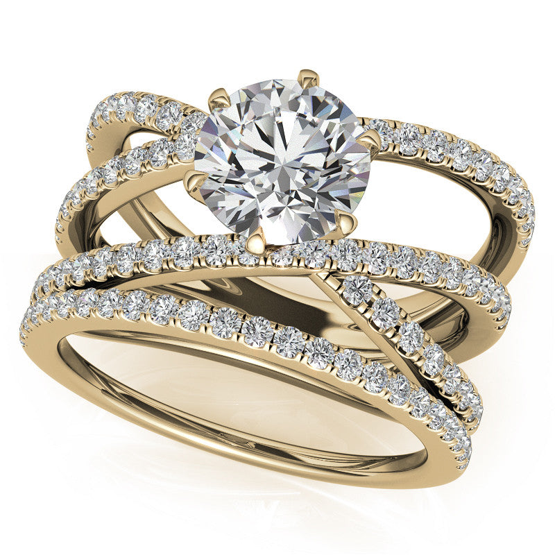 Round Brilliant Moissanite Multi-Band Engagement Ring