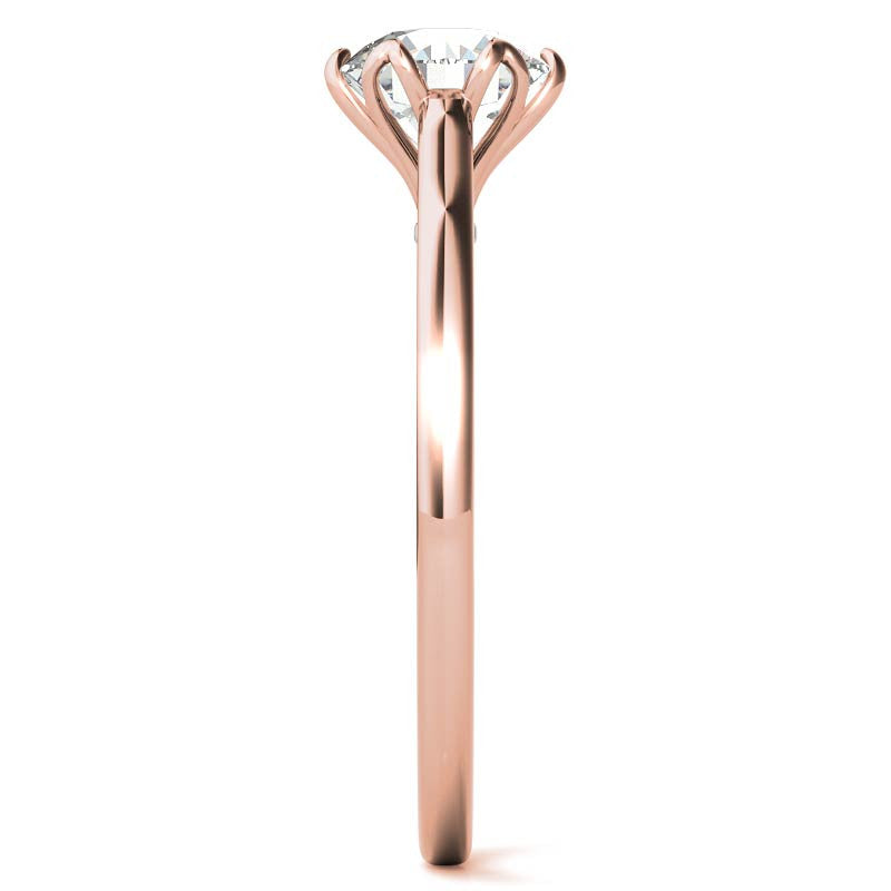 Round Brilliant Moissanite Tulip Design Accented Engagement Ring