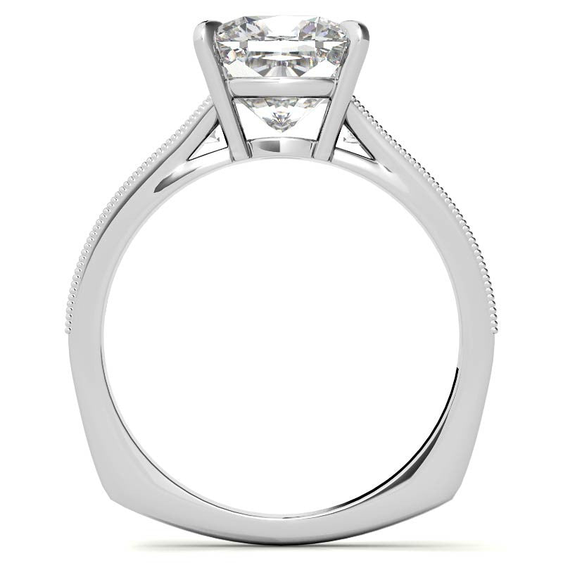 Cushion Moissanite Tapered Engagement Ring with Euro Shank