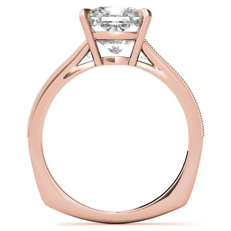 Cushion Moissanite Tapered Engagement Ring with Euro Shank