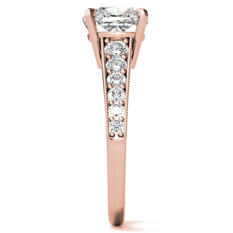Cushion Moissanite Tapered Engagement Ring with Euro Shank