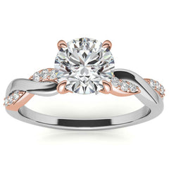 Round Brilliant Moissanite Two-Toned Infinity Engagement Ring
