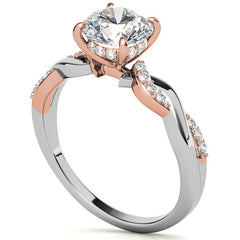 Round Brilliant Moissanite Two-Toned Infinity Engagement Ring