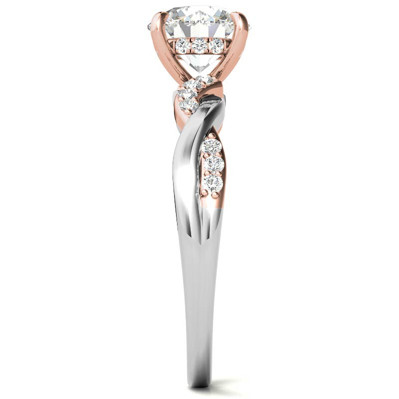 Round Brilliant Moissanite Two-Toned Infinity Engagement Ring