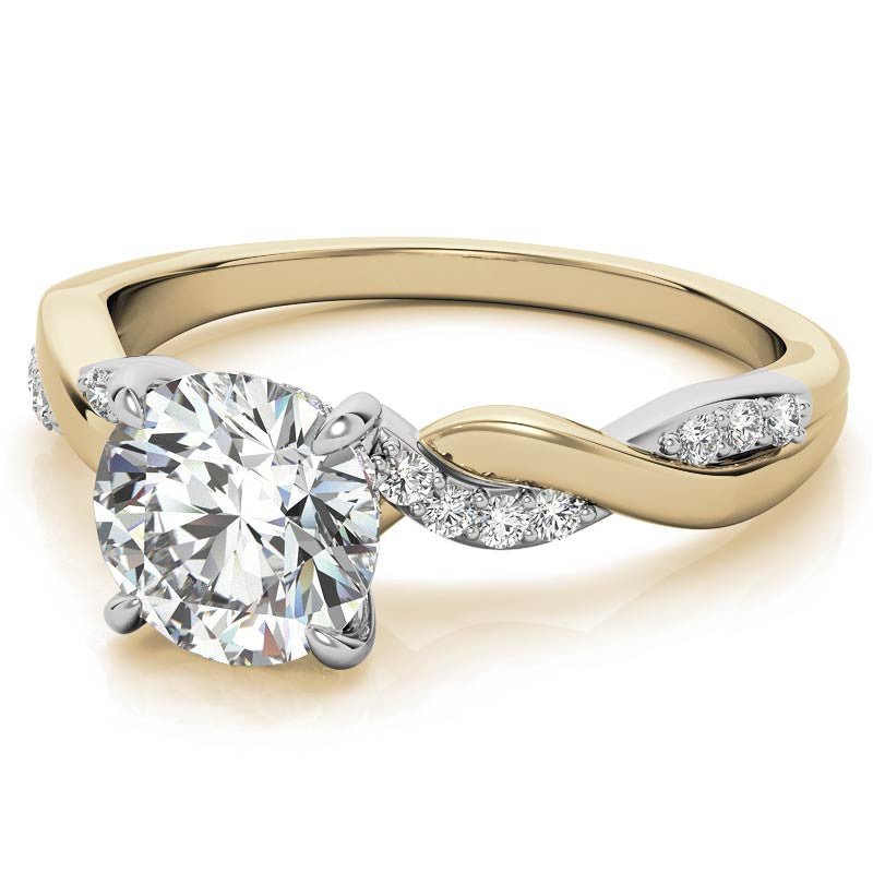 Round Brilliant Moissanite Two-Toned Infinity Engagement Ring