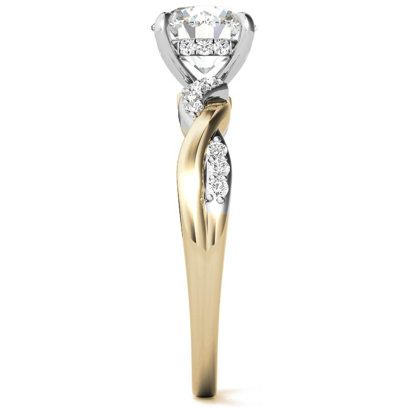 Round Brilliant Moissanite Two-Toned Infinity Engagement Ring