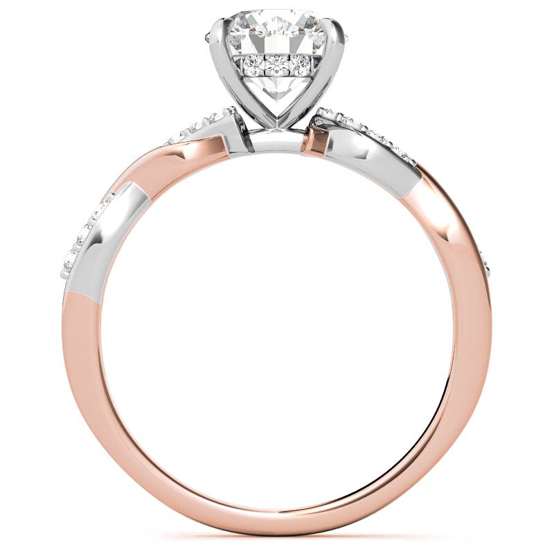 Round Brilliant Moissanite Two-Toned Infinity Engagement Ring