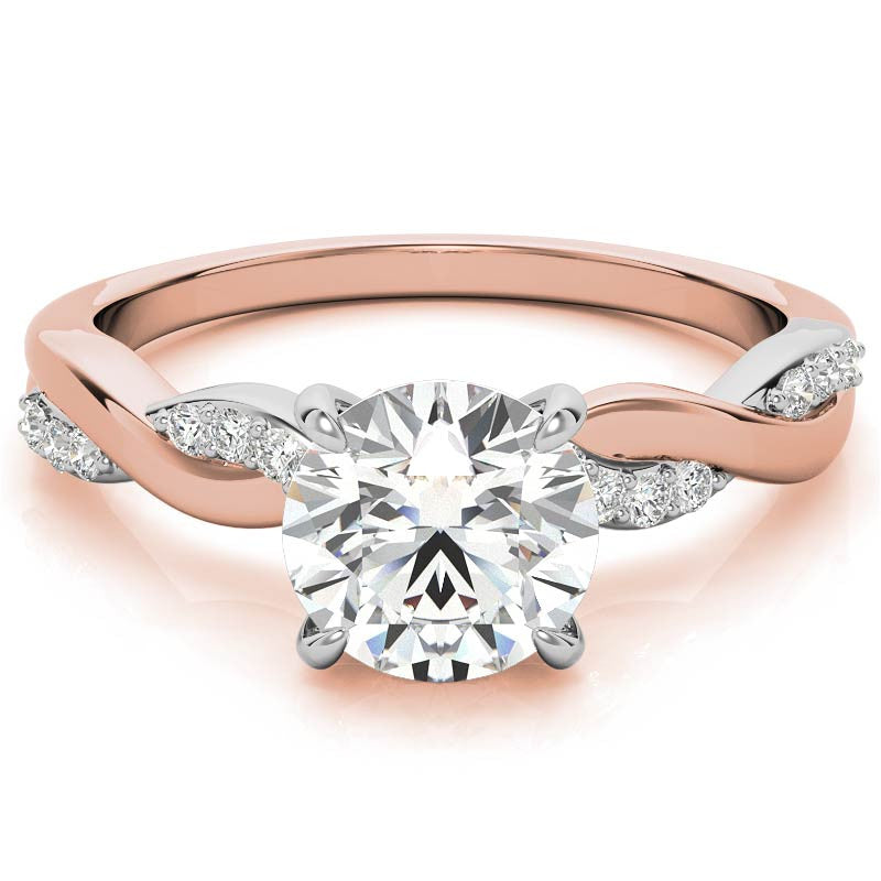 Round Brilliant Moissanite Two-Toned Infinity Engagement Ring