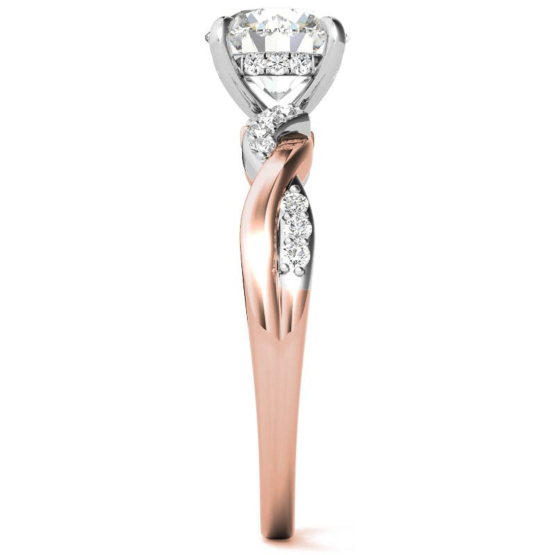 Round Brilliant Moissanite Two-Toned Infinity Engagement Ring