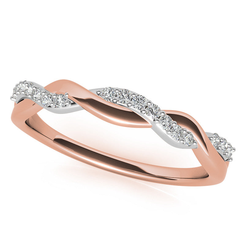 Round Brilliant Moissanite Two-Toned Infinity Engagement Ring