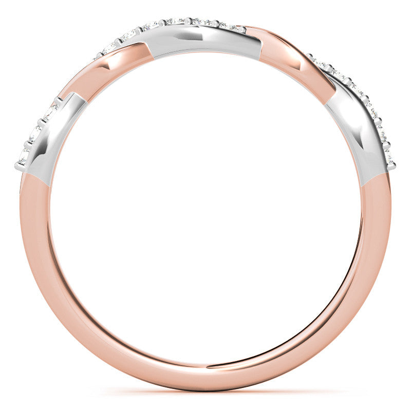Round Brilliant Moissanite Two-Toned Infinity Engagement Ring