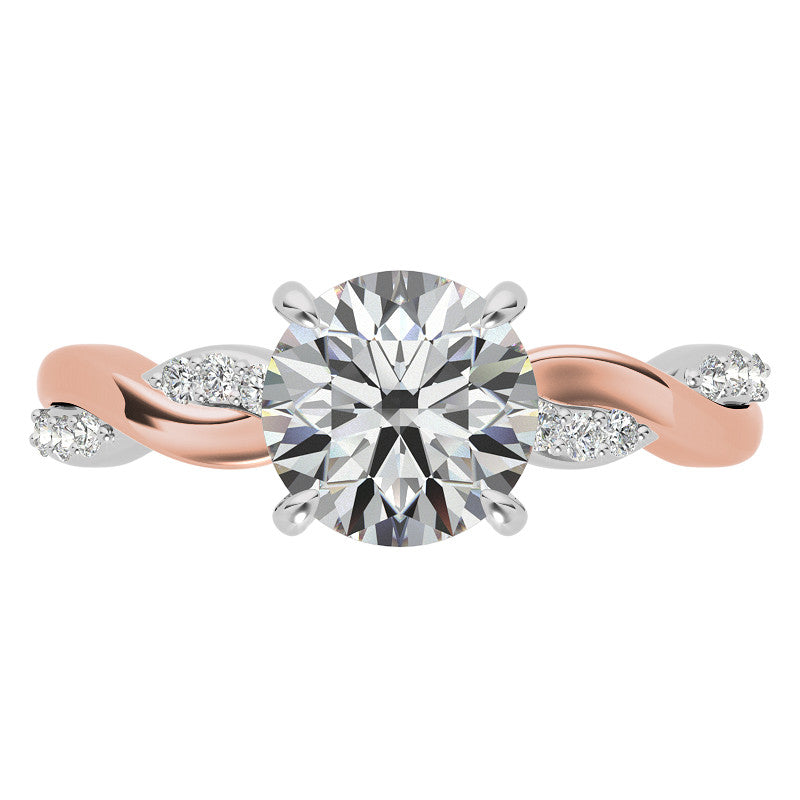 Round Brilliant Moissanite Two-Toned Infinity Engagement Ring