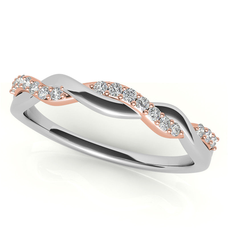 Round Brilliant Moissanite Two-Toned Infinity Engagement Ring