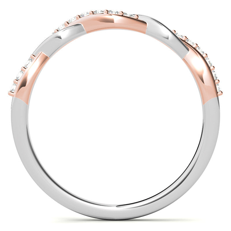 Round Brilliant Moissanite Two-Toned Infinity Engagement Ring