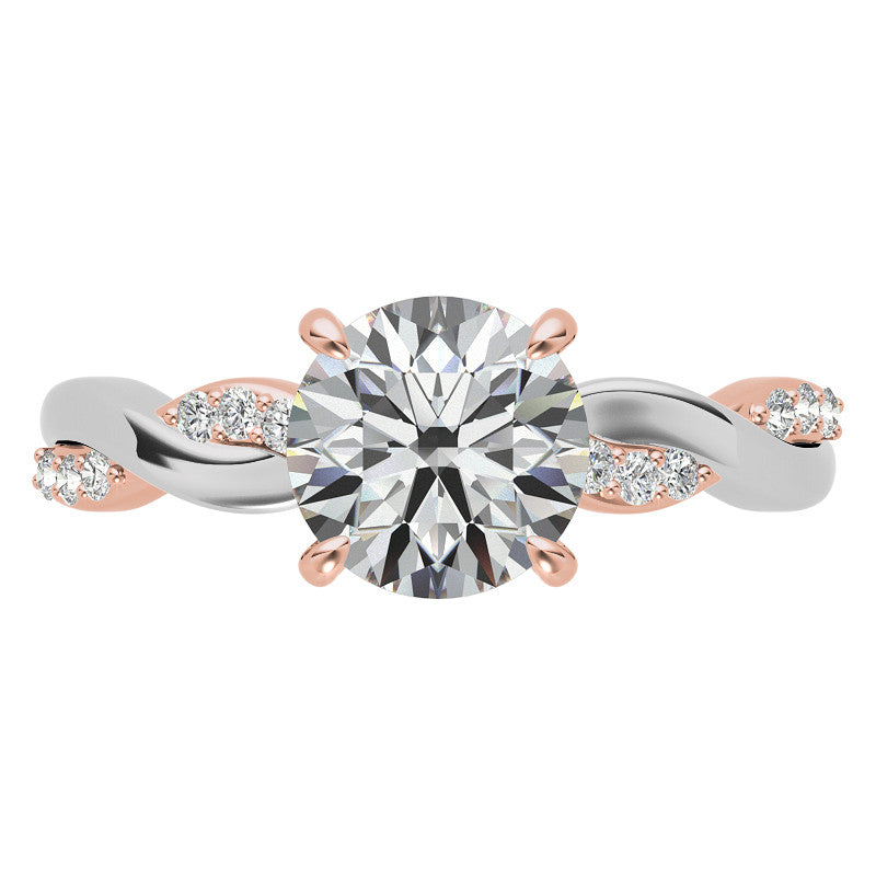 Round Brilliant Moissanite Two-Toned Infinity Engagement Ring