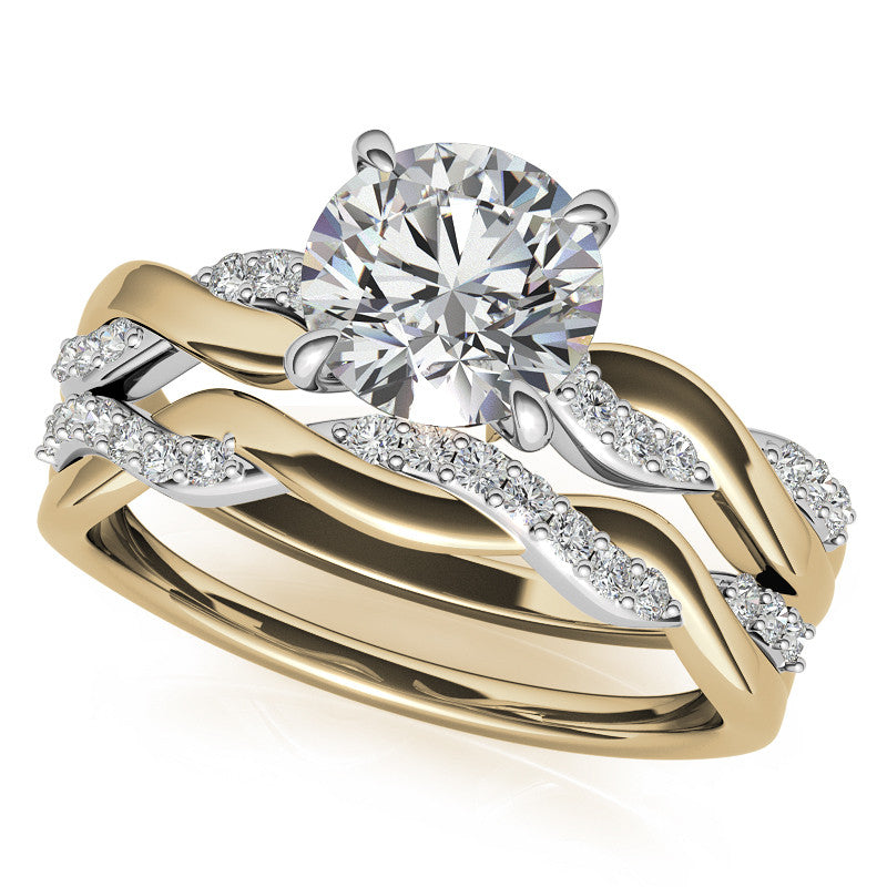 Round Brilliant Moissanite Two-Toned Infinity Engagement Ring