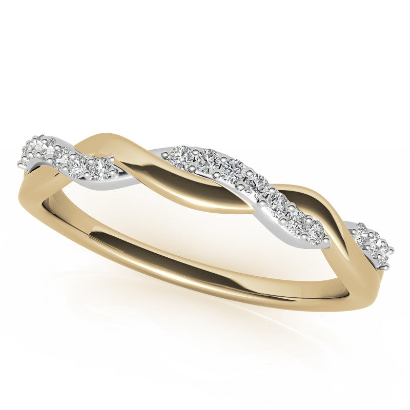 Round Brilliant Moissanite Two-Toned Infinity Engagement Ring