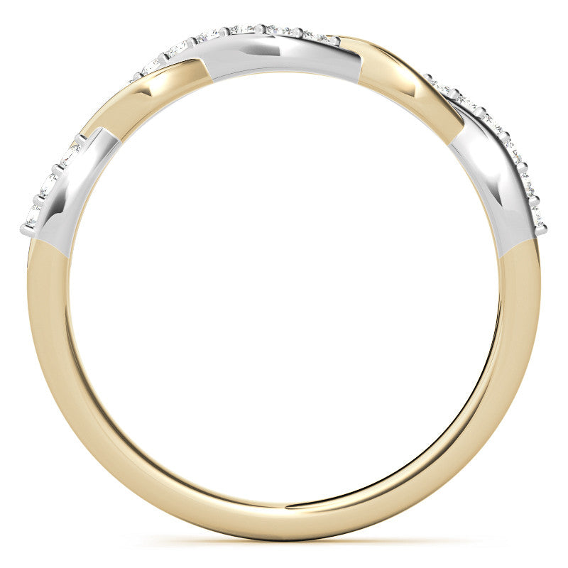 Round Brilliant Moissanite Two-Toned Infinity Engagement Ring