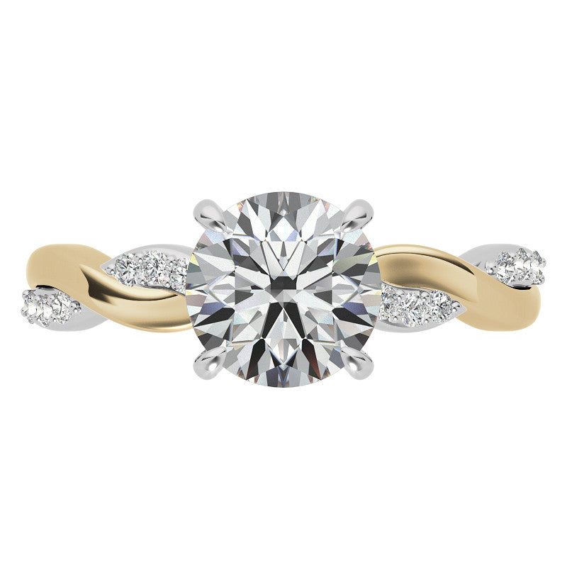Round Brilliant Moissanite Two-Toned Infinity Engagement Ring