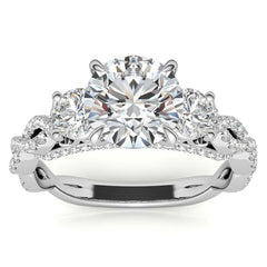 Round Brilliant Three-Stone Infinity Engagement Ring