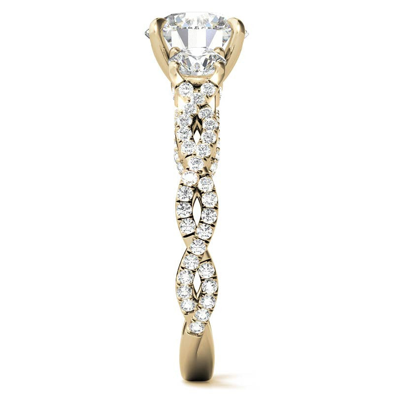 Round Brilliant Three-Stone Infinity Engagement Ring