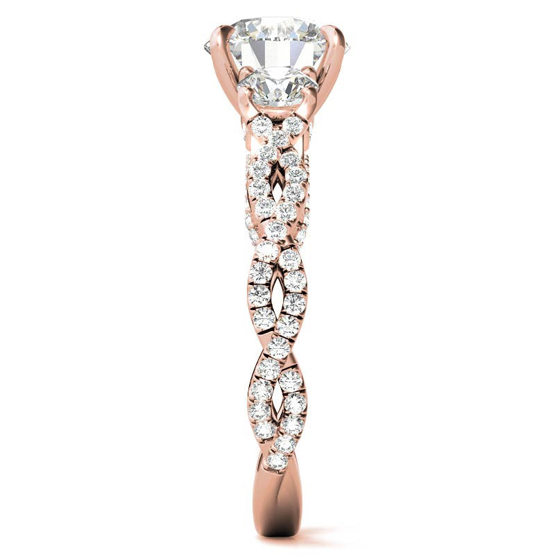 Round Brilliant Three-Stone Infinity Engagement Ring