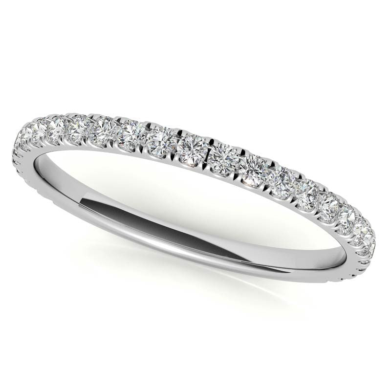 Round Encircled Moissanite Halo Engagement Ring