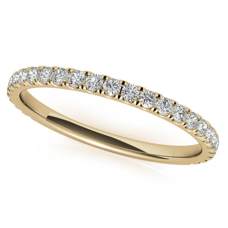 Round Encircled Moissanite Halo Engagement Ring