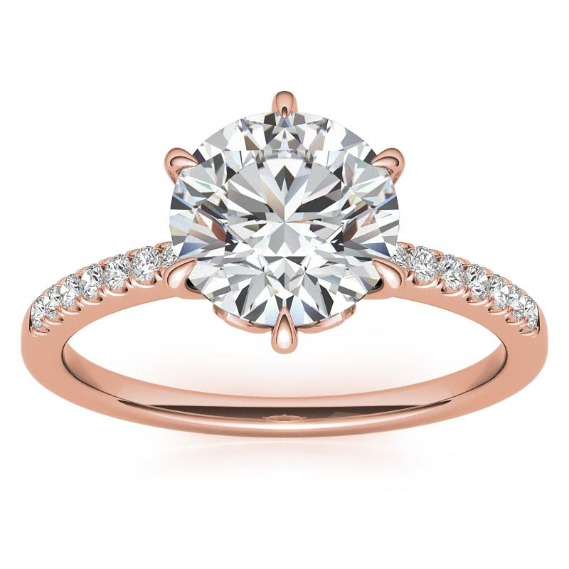 Round Brilliant Moissanite Floral Engagement Ring